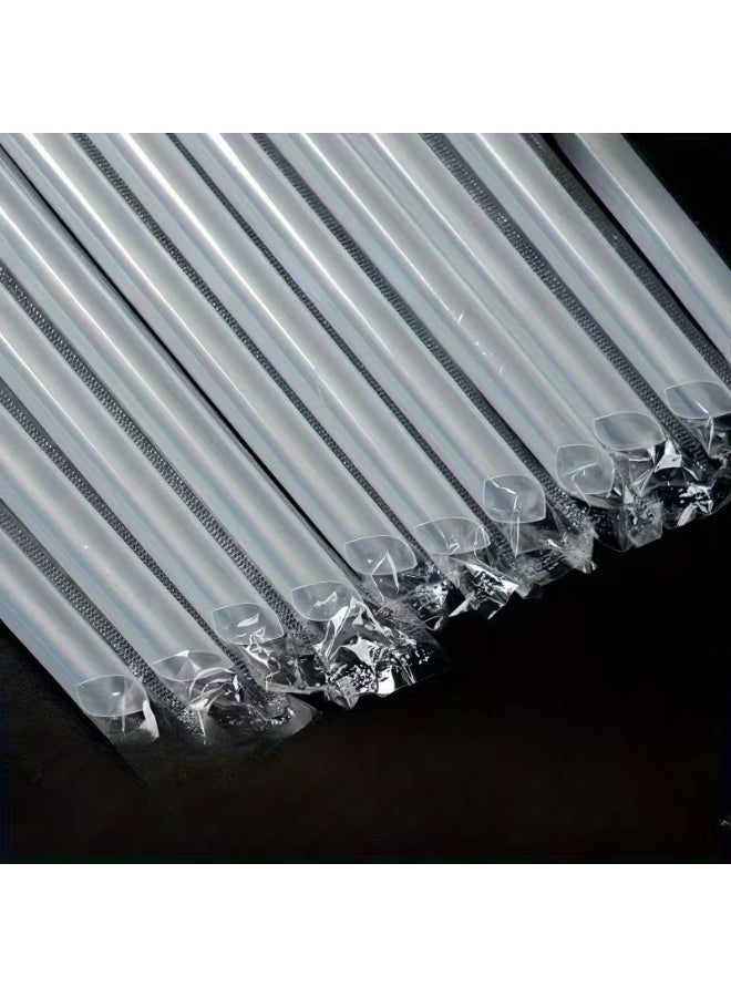 200 قطعة من شفاطات شاي الفقاعات - شفاطات شرب عريضة للغاية 10 مم للاستخدام مرة واحدة، مغلفة بشكل فردي، خالية من مادة BPA - Image 1